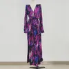 AECU Vestido Floral Print Boho Maxi Dress Sexig Lady Bohemian Autumn Long Dress Women Beach Dresses Female Robes Party Dresses 220531