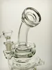 Стеклянные кальянные бонги Recyle Rig / Bubbler для курения, высота 7,5 дюйма и процент, стеклянная чаша диаметром 14 мм, вес 470 г, BU074