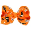 Halloween Hair Accessories Kids Printing Ribbon Bow Tie Hairclips spider Pumpkin Ghost Barrettes Baby Girls Children Festival Accessories