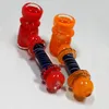 Latest Colorful Pyrex Thick Glass Pipes Dry Herb Tobacco Filter Smoking Handpipe Handmade Portable Innovative Design Tube High Quality DHL Free