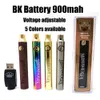 Brass Knuckles Preheat Battery 900mAh Vapor Pen Adjusted Voltage Batteries Fit 510 Thread Cartridge Gold Wooden BK