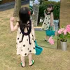 Girl's Dresses Girls' Striped Polka Dot Camisole 2022 Summer Korean Style Children Straps Lace-up Dress Vest DressGirl's