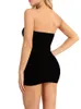 Zsiibo Summer Off Shourdle Backless Party Dress Women sexy black es strapless long tube top vestidos women s 220613