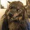 Werewolf Hoofdkleding Kostuum Volwassenen Halloween Party Cosply Wolf Volledig gezicht Cover Engy Mask 220722