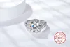 خواتم الزفاف أزياء 925 Sterling Silver Pass Test Diamond 5 CT Mossanite Ring Classic Jewelry Giftwedding