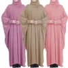 Etniska kläder Ramadan Muslim One Piece Prayer Hijab Dress Garment Abaya Cover Dubai Jilbab Women Niqab Hooded Full Robe Modest i2474