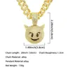 Pendant Necklaces Hip Hop Bling Iced Out Full Rhinestone Cuban Link Chain Gold Silver Color Monster Ghost Necklace For Men Women Rapper Jewe