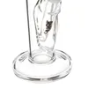 Bang en verre transparent de 12 pouces : percolateur en nid d'abeille vers tige descendante diffuse, joint femelle de 14 mm