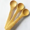 13 cm redondo de bambu redondo colher de madeira sopa de chá café mel mel colher colher de mistura de ferramentas de cozinha utensílios de cozinha de catering sxaug06