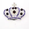 20 pièces/lot prix de gros bijoux de mode broches violet cristal strass couronne forme broche pour la décoration