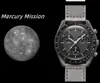 Seria kosmiczna Planet Moon Watches Mens Top Luksusowa marka Wodoodporna sportowa zegarek Chronograph 42 mm nylonowy kwarcowy zegar Relogio MAS262A