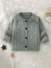 Toddler Boys Cable Knit Button Front Cardigan She01