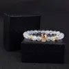 Mode Burst Kristall Perlen Armbänder für Frauen Männer Klassische CZ Crown Queen Charme Makramee Schmuck Geschenk pulseira