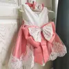 Free Ship New Baby Dress Lace Flower Christening Gown Baptism Clothes Newborn Kids Girls Birthday Princess Infant Party Costume G220506