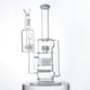 Bongos de vidro de vidro em linha Perc, cross percolator de cogumelo com apanhador de cinzas e tigela de 12 polegadas de 18 mm de junta feminina grossa 5 mm