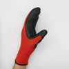 Five dita guanti in filo rosso rughe nero protezione del lavoro fornitura di protezione della sicurezza industriale all'ingrosso