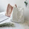 Small Canvas Bags for Women 2022 Girls Shopper Designer Handbag Casual Embroidery with Daisy Crochet Cute Mesh Shoulder Tote Bag JLE13658