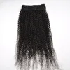 9a Afro Kinky Curly Clip in Human Hair Extensions Brazylijski 100% Remy Hair 120g / Set 1 # 1B # Brak Wiązki Plątania