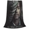 Cobertores Supernatural Filme End Of The Road Lã Cobertor Castiel Custom Throw Para Cama Sofá Sofá 125*100cm Colcha