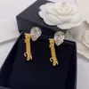 Palace Style Diamond Charm Earrings Rhinestone Letter Studs Women Water Drop Crystal Earndrops Jewelry Wholesale