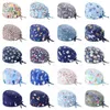 Moda Floral Surgical Cap Baotou Caps Flower Print Farmácia Pet Shop Mulheres Médicas