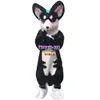 Fursuit Cane Husky a pelo lungo Volpe Lupo Costume mascotte Pelliccia Personaggio dei cartoni animati per adulti Set di cartoni animati per feste di Halloween # 138