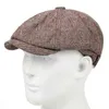 Nieuwe Retro Fishbone Krantenjongenspet Voor Mannen Steken Baretten Cap Herfst Winter Mannen Vintage Schilder Achthoekige Hoeden Tij Gorras J220722