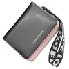 Wallets Woman PU Leather Money Bag Female Short Zipper Hasp Purse Small Mirror Wallet Card Case Luxury Clutch With Wristlet