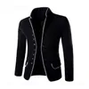 Winter Slim Fit Blazer Männer Casual Schwarz Woll Anzug Blazer Männlichen Anzug Stehkragen Plus Größe Jungen Tops Mens Fashion party Blazer 220409