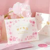 PRESTENTE DIMI 4 PCS/Design Sakura História Bronzing Cartões de felicitações com convite de envelope Card de férias de Bênção de Ação de Graças