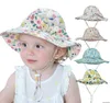 Baby hatt sommar bomull europeisk och amerikansk blommig båge stor brim sol hatt gc850