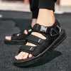 Sandálias abertas de toe masculina sapatos ao ar livre tendência plana respirável não deslizamento conforto de verão e sapatos de lazer sandaliasandals