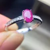 Cluster Rings Natural Real Ruby Simple Ring Per Jewelry 0.6ct Gemstone 925 Sterling Silver Fine T2061815