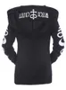 Women Hoodies Gothic Punk Moon رسالة طباعة Sweatshirts الخريف الشتاء طويل الأكمام السوداء السوستة سحاب معطف غير رسمي 5xl 220725