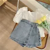 Zestaw ubrania letnie dziewczyny moda koronkowa bluzka top dżinsowe szorty w stylu koreańskim maluchom dzieciom swobodne spodnie dżinsy 2PCS 27Y 220615