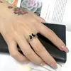 Pierścienie ślubne Przyjazd 18 K Piękny czarna skorupa Butterfly Pierścień dla kobiet ze stali nierdzewnej złotą kolor biżuterii marka hurtowa edw