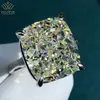 Cluster Rings WUIHA 100 925 Sterling Silver 3EX Cushion Cut 8CT VVS Yellow Created Moissanite Wedding Engagement Customized Ring 5708497