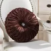 Cushion/Decorative Pillow Round Pumpkin Pleated Seat Cushion Pouf Soft Velvet Comfortable Throw Home Sofa Decor 34cmCushion/Decorative