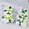 Artificiel Peony Rose Hortengea Row Fond Fake Flower Wall Decoration Forme Fleume Forme Arcs Arc de mariage 220617