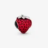 100 ٪ 925 Sterling Silver Silver Strawberry Fruit Charms تناسب أصلي سوار السحر الأوروبي الأزياء
