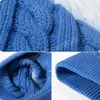 Sombrero de punto de punto Tie-dye Sombreros Slouchy Women In Winter Solid Color Twist Borde rizado Protección contra la oreja Cazas de pareja diarias Sombrero de pareja