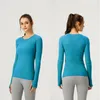 2022 new Lu-07 Long Sleeve Yoga Top Women Solid Quick Dry Breathable Shirt Sports Workout Gym Tees T Female Outdoor Athletic BGX1