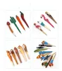 Handmade Animal carved wood pen Cute creative Flamingo Writing Pen Ball Point Wooden Novelty Gift School Stationary Ballpoint toys