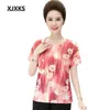 Kurzarm Frauen Bluse Top 2022 Sommer Casual Rundhals Druck Farbverlauf Große Größe Frau Tops frauen Blusen Shirts