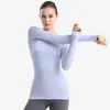 Damenbekleidung Tops T-Shirts T-Shirts Trainingsanzug Sweatshirt Designerbekleidung Yoga-Kleidung Eng anliegendes, schlankes Langarm-T-Shirt Schnelltrocknend 24