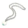 Toppkvalitet rostfritt stål halsband klassisk stil persika hjärta droppa gröna olja tjocka armband sätter kvinnor designer smycken fousa293i