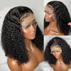 SVT peruano peruano Bob Wigs 4x4 Fechamento de renda Human Human Pré -explodido Hairline curta Curly barata peruca para mulheres negras 220609