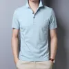 남성용 폴로 여름 라펠 짧은 슬리브 티셔츠 남성 중년 남성면 스트라이프 셔츠 비즈니스 캐주얼 풀오버 티즈맨의 남성용 Bles2