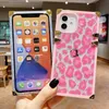 Coques de téléphone carrées en métal léopard Designer couverture arrière clair Plaid Lady étui de protection pour iPhone 13 13pro max 12 12pro 11 11pro X Xs XR 7 7p 8 8plus