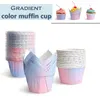 100 -stcs/lot gradient cupcake voering cake bakbak lading koffer oliedicht papier tulpen muffin wrappers dessert houder feestje bruiloft kerst jy1133